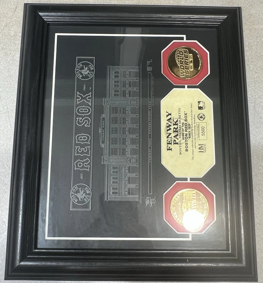 🔥🔥Placa conmemorativa de vidrio grabado y medallón de Boston Red Sox Fenway Park🔥🔥 Foto 4 de 4