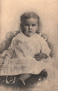 Antique Photo Baby Portrait Studio Cross Legged Artistic American History USA