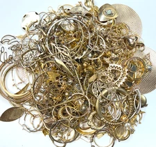 2 Lbs TESTED W XRF Gold Plated  Recovery Scrap Craft Broken Jewelry Lot #2