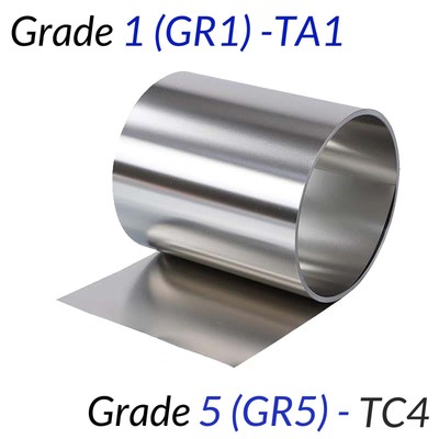 1pcs 99.9% Titanium TA1 TA5 Sheet Foil Plate Strip Thickness 0.01mm - 0.6mm