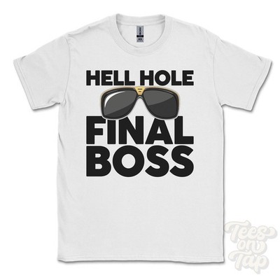 HELL HOLE FINAL BOSS T-SHIRT funny xmas gift settle north yorkshire england
