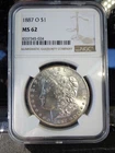 1887-O $1 Morgan Silver Dollar NGC MS62