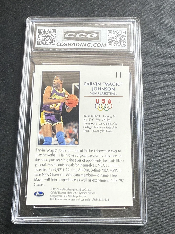 Earvin Johnson 1992 Impel Olympicards 11 CCG 10 USA - Image 2 of 2