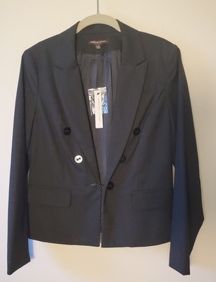Adrienne Vittadini Womens Dark Charcoal Blazer Sz 8 Petite 3 Button Alyssa NWT 