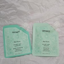 Amika The Kure Strength Repair Shampoo Conditioner 1.18oz/35mL Each Travel Set