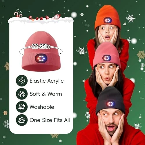 Gorro Unisex con La Luz, Regalos para Hombre Mujer Marido Él Rosa Foto 4 de 4