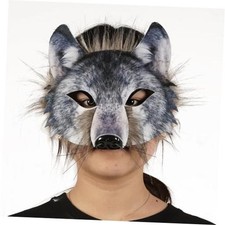 Animal Fox Wolf Mask, Plush Half Face Mask for Christmas Party Cosplay Costumes