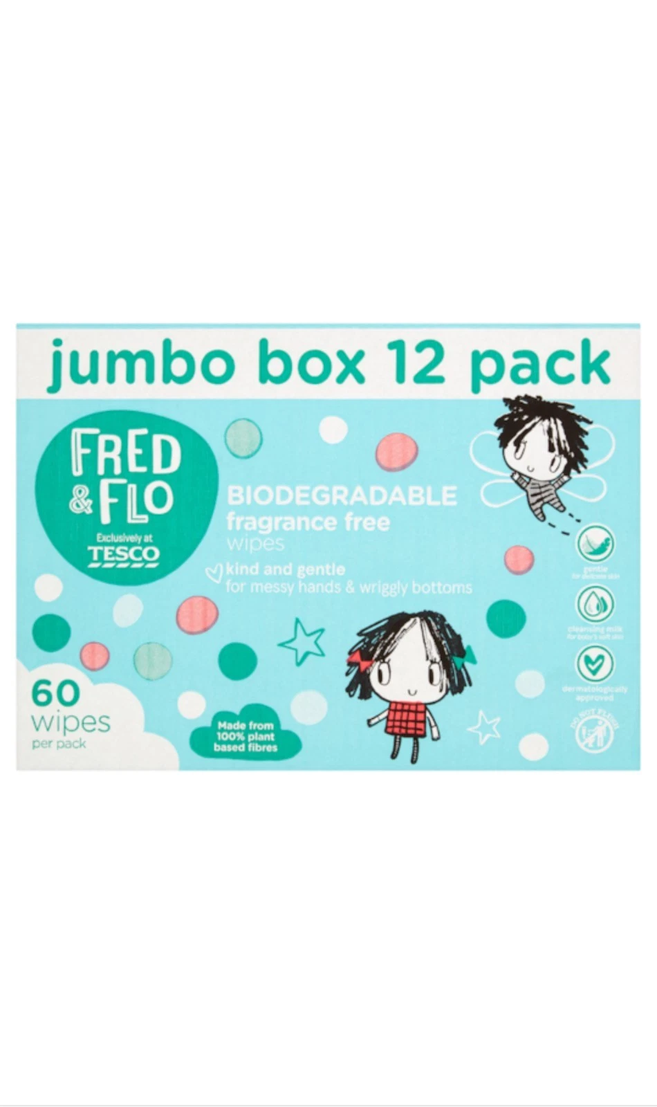 Fred & Flo Fragrance Free Wipes 60 Pack (Pack of 12)
Opens in a new window or tab