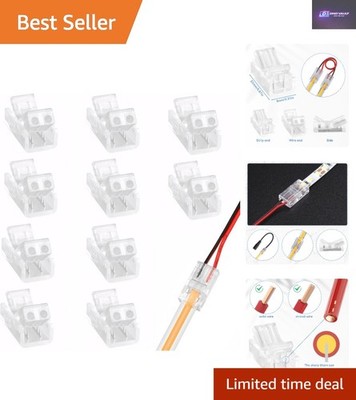 10 Stück Lötfreies 2 Pin 8 mm COB LED Steckverbinder Kit - Schnelle und zuverlässige Verbindung