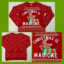Rudolph Red-Nosed Reindeer Christmas Is Magical Sweatshirt XS Chest 36” Lites Up
