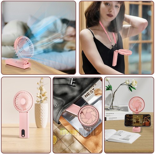 Portable Mini Hand-held Small Folding Desk Fan Cooler Cooling USB Rechargeable - Picture 34 of 91