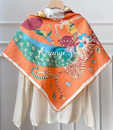 Sally 14 ~ 18 Momme Twill Seide Halstuch Schal Stola Bandana Zirkus Hijab Kerchief 35" - Bild 14 von 47