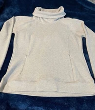 Kyodan Womens Top Athletic Sweatshirt Medium Grey Cowl Neck Thumb Hole Pockets