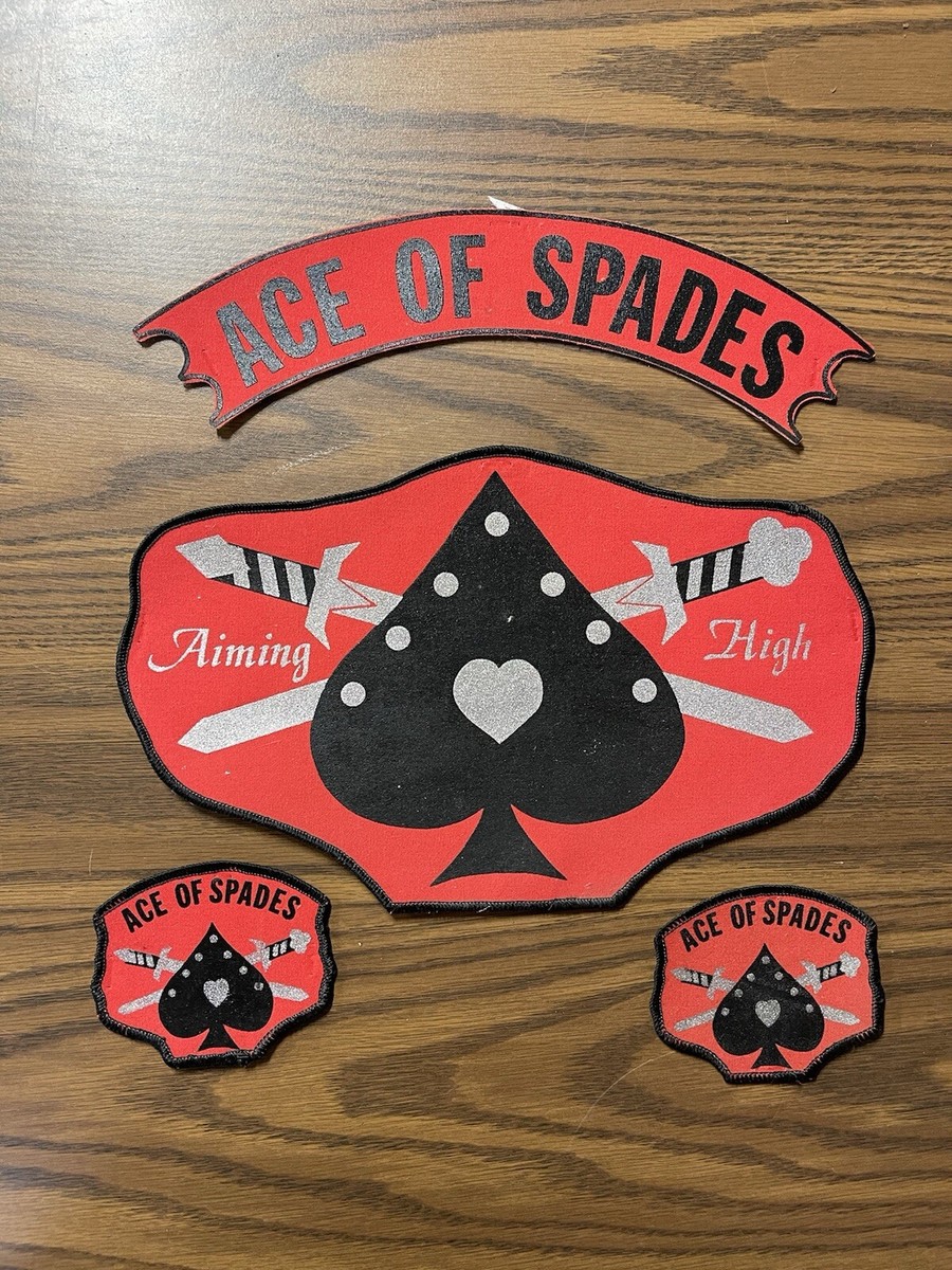 Large Vintage MC Motorcycle Club Patch Cut Set Painted Ace Of