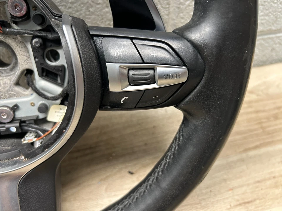 BMW 330I 440I F30 F36 OEM SPORT LEATHER STEERING WHEEL BLACK PADDLE SHIFT - Image 2 of 4