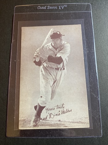 1939 Exhibit #61 Fred Dixie Walker Cap Obscured. Card Saver IV - Picture 8 of 10