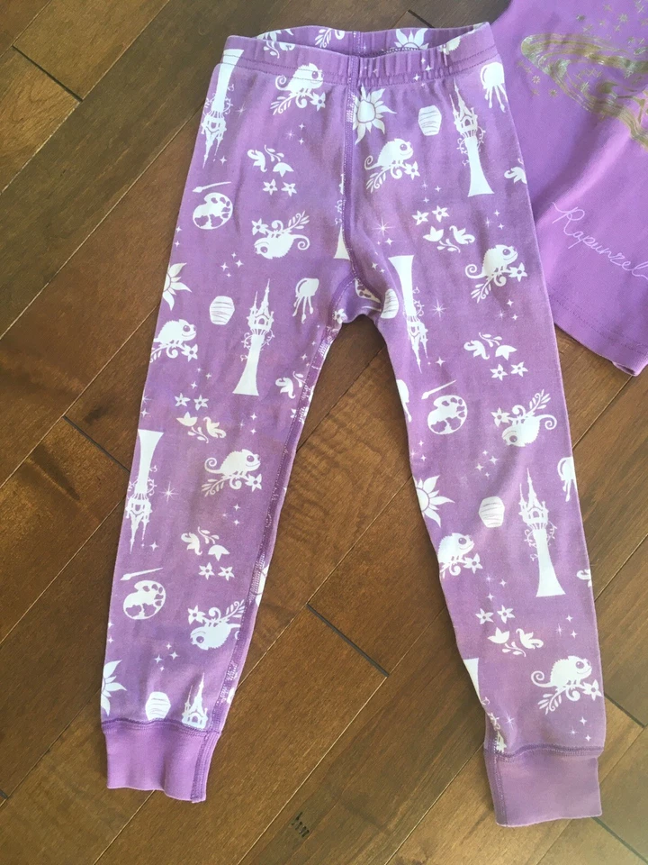 Pijama Hanna Andersson 100 Talla 4 Disney Princesa Rapunzel Algodón Orgánico Pijama Foto 3 de 4
