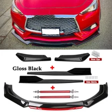Front Bumper Lip Spoiler Splitter Rear Lip Side Skirt For Infiniti G35 G37 Gloss