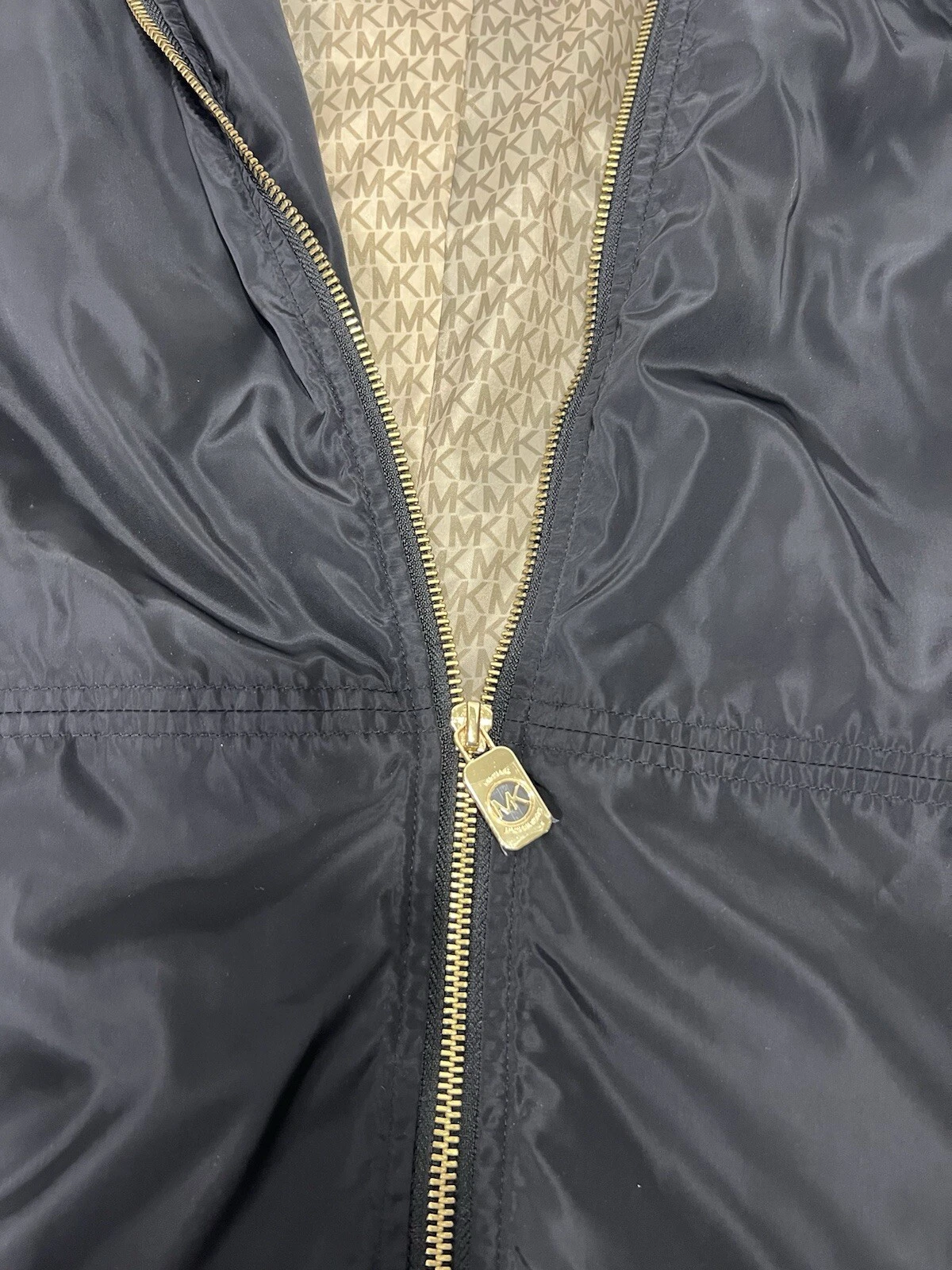 Michael Kors Giacca Trench Antipioggia Donna M Nero Impermeabile con Cappuccio