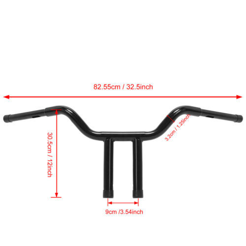 Manillar de 12" de elevación MX-T para Harley Softail Slim Sportster XL Dyna FXST - Imagen 2 de 13