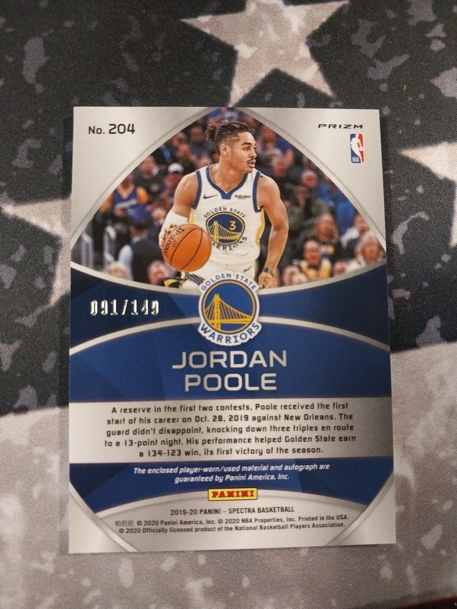 2019-20 Panini Spectra - Rookie Jersey Autographs Jordan Poole