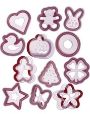 24 Piece Cookie Cutter  Stencil Set Holiday Cookie Spring Easter DIY Baking Kit