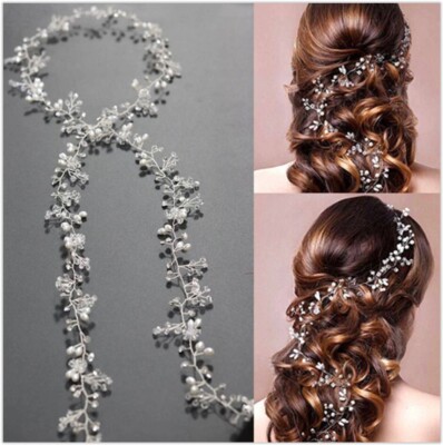 Braut Haarschmuck Haargesteck Dame Hochzeit Kopfschmuck Perlen Silber Gold