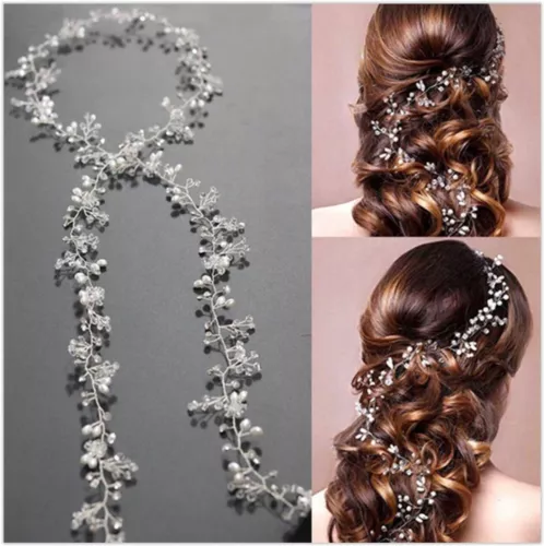 Braut Haarschmuck Haargesteck Dame Hochzeit Kopfschmuck Perlen Silber Gold
