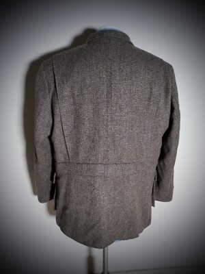 Vintage 46L J Peterman patch Belted Norfolk Wool Tweed