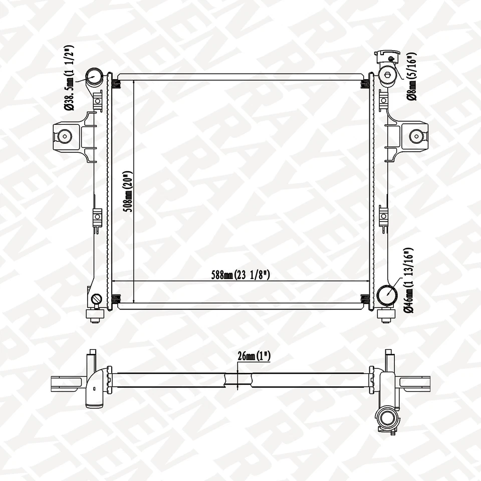3Rows Aluminum Radiator Replace For 2005-2010 Jeep Grand Cherokee 3.7 4.7 6.1L Foto 3 de 4