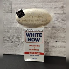 WHITE NOW EXFOLIATING & LIGHTENING SUPER-FAST TRIPLE ACTION SOAP (100% ORIGINAL)