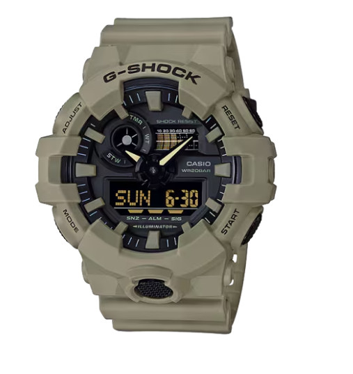 Reloj Hombre Casio G-Shock Analógico Digital Serie GA-700 Bronceado GA700UC 5A