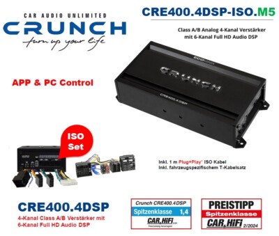 Crunch CRE400.4DSP-ISO.M5 DSP Amplifier Compatible with VW Golf VII 2012 -