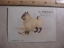 Antique business card-C. Behrens-Stockton California China fancy goods 1882