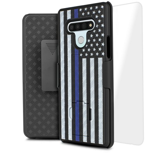 For LG Stylo 6 Holster Hybrid Phone Case Tempered Glass Armor Kickstand - Picture 9 of 16
