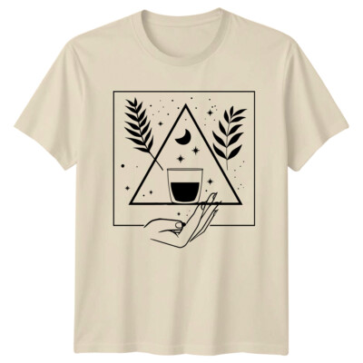Kaffee Hexe T-Shirt Magic Celestial Dreieck Hand Stern Mond Grafik