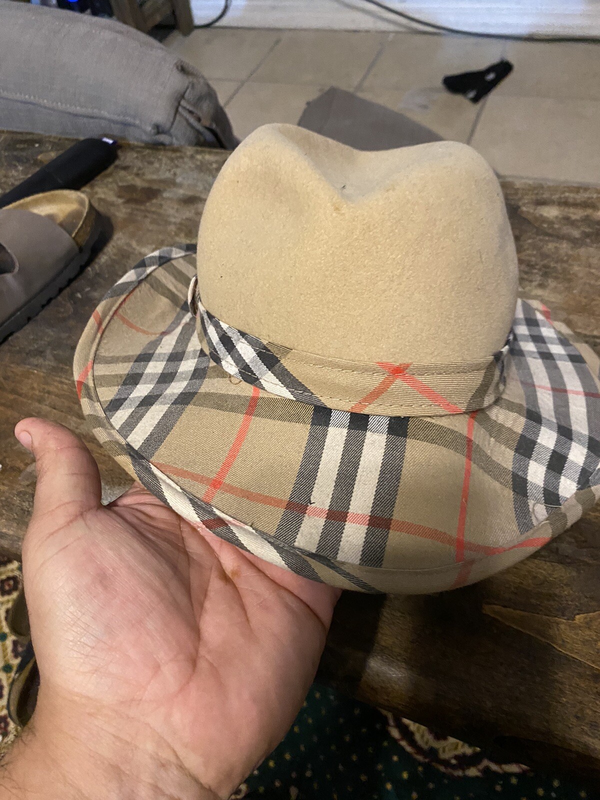 Vintage Women's Burberry Wool Fedora Style Hat Size S from England