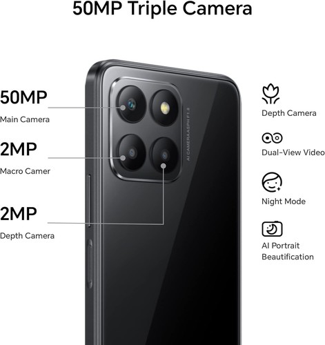 Honor 70 Lite 5G 128GB 4GB Black 6.5" Unlocked DUAL SIM Android Smartphone - Picture 2 of 4