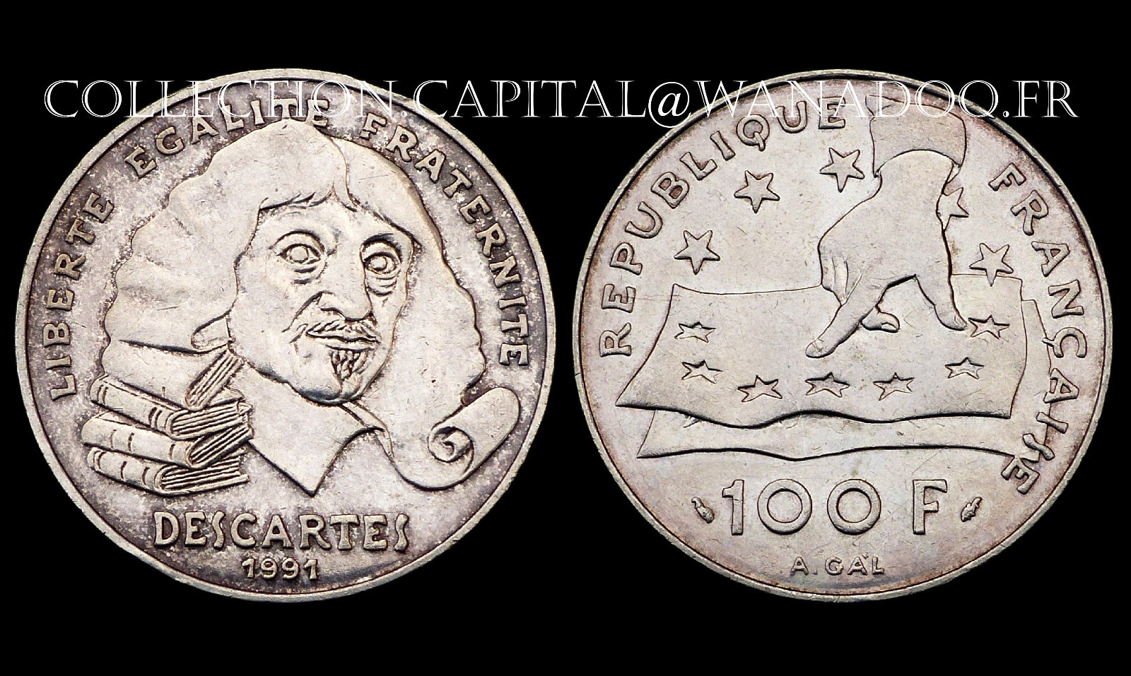 Valeur Pièce 100 Francs Argent Descartes 1991 100 Francs RENÉ DESCARTES 1991. Argent | eBay