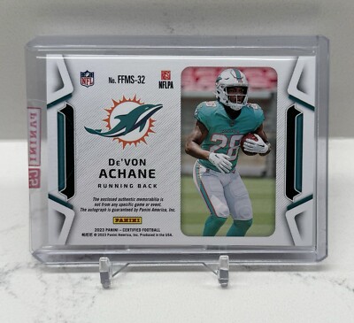2023 De'VON ACHANE # /349 Panini Certified Rookie Patch AUTO RPA