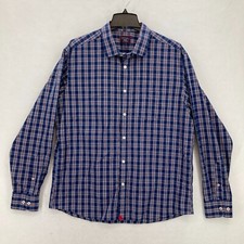 UNTUCKit Wrinkle Free Long Sleeve Button Up Shirt Mens XL Blue Check Preppy