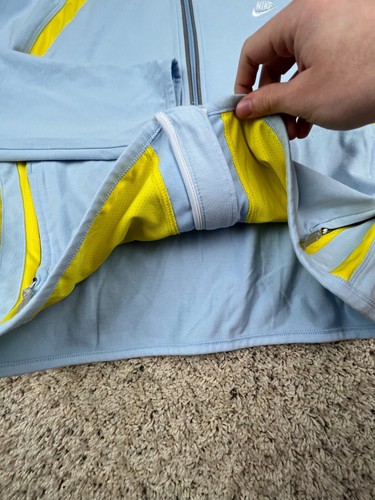 Vintage Nike Tracksuit Youth Large, Medium Blue Yellow Jacket, Joggers w Logos - Picture 5 of 24