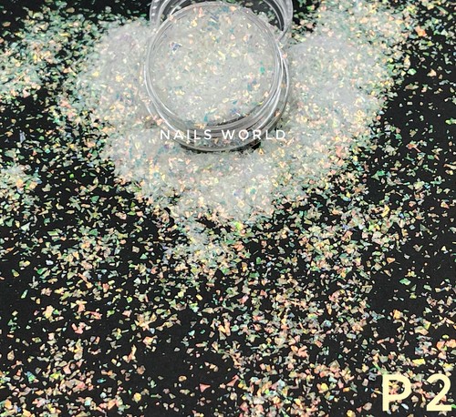 Crushed Mylar Broken Glass Nail Art Glitter Holographic Mirror Flakes Shell Foil - Picture 73 of 141
