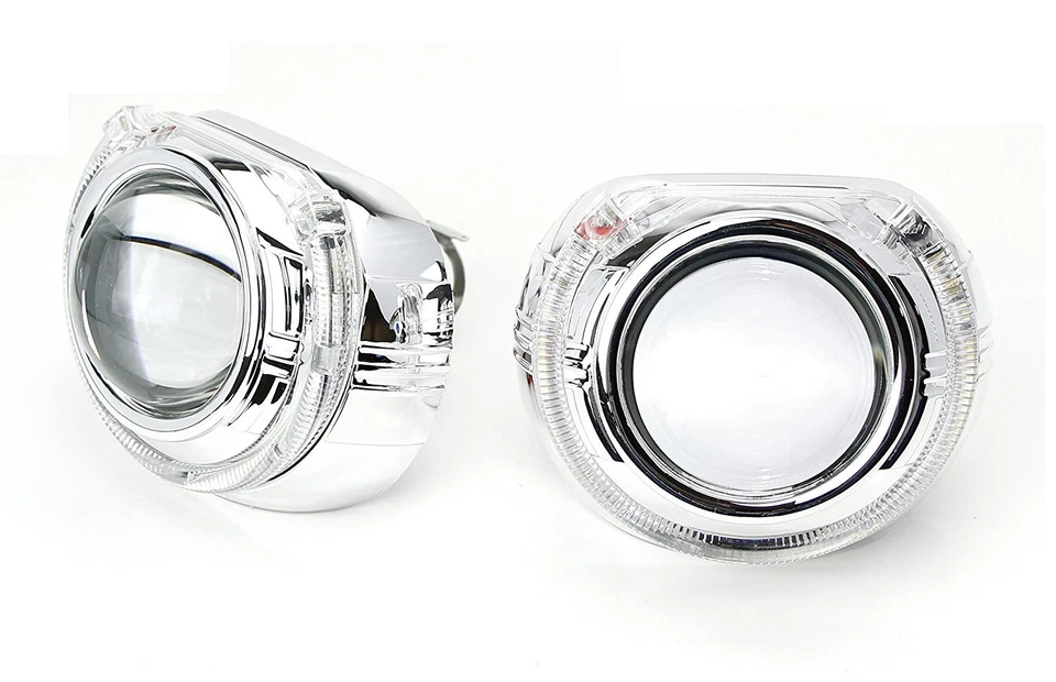 3.0" H1 Bi-Xenon Projector Lens w/ S-MAX LED Halo Ring Shrouds For Headlights - Image 4 of 4