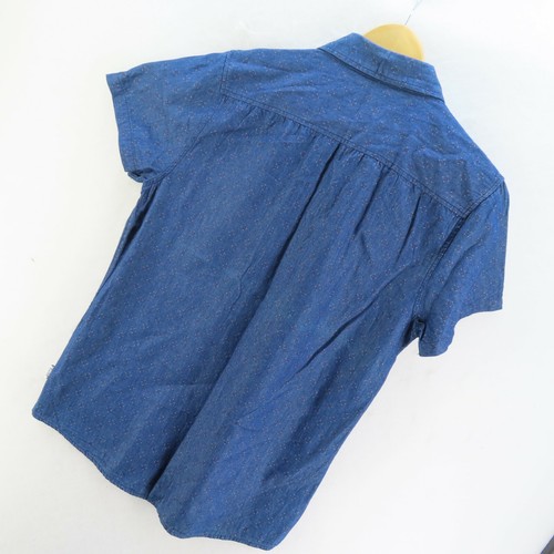 Lucid Shirt Mens Adult Size Large Blue Short Sleeve Button Up Casual - Picture 8 of 9