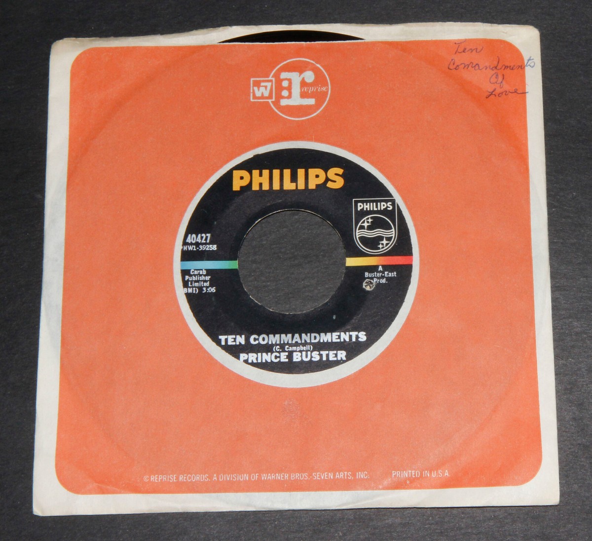 PRINCE BUSTER TEN COMMANDMENTS USA Phillips 7