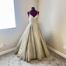 Sherri Hill  Style 52364 Champagne Glitter Ball Gown Prom/ Pageant Dress Sz0