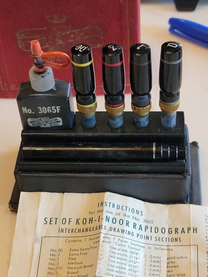Koh-I-Noor Rapidograph Juego Vintage Nº 3065-S4. SW7 Foto 4 de 4