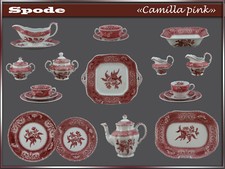 Spode Copeland Camilla pink Teile zur Wahl teller platte kanne tasse england rot