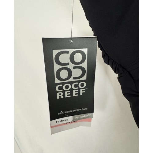 Coco Reef Ruched Sweetheart Tankini Top Bra Sized Swimwear Black 40DD - Picture 7 of 8